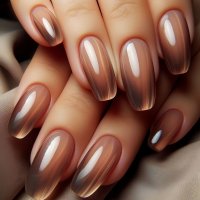 NA096 - Brown Gradient Ballet Nails
